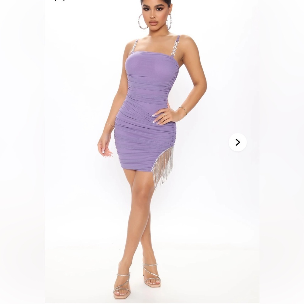 NWT Diamond Dreams Fashion Nova Lavender Mesh Mini Dress